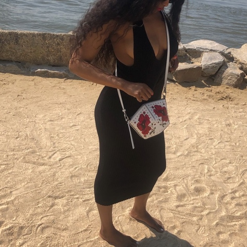 Black halter maxi dress